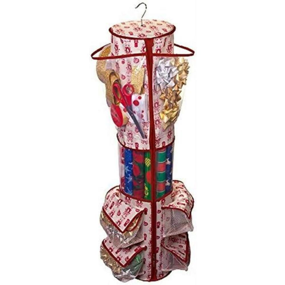 Rotating Hanging Organizer with Multiple Pockets and Clear Storage Sections